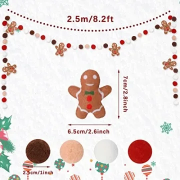 Whaline 8.2Ft Gingerbread Banner for Festive Decor