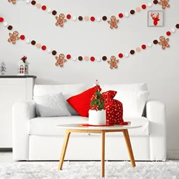 Whaline 8.2Ft Gingerbread Banner for Festive Decor