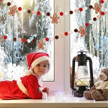 Whaline 8.2Ft Gingerbread Banner for Festive Decor
