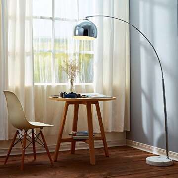 Teamson Home Arquer 68.1" Arc Floor Lamp for Living Rooms, Home Offices, Dining Rooms, Bedrooms with...