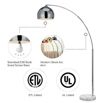 Stylish Teamson Home Arc Floor Lamp for Living Rooms
