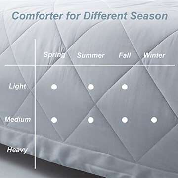 SunStyle Home Queen Comforter - Light Grey Down Alternative Bedding Comforters Queen Size, All Season Duvet Insert, Lightweight Bed Comforter Soft Full Queen Size(90"x90"), Only Comforter