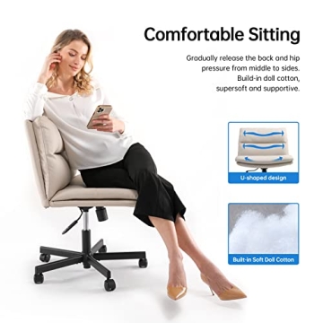 EMIAH Armless Ergonomic Office Chair Adjustable Comfort