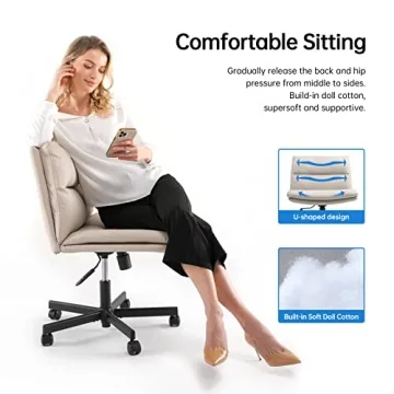 EMIAH Armless Ergonomic Office Chair Adjustable Comfort