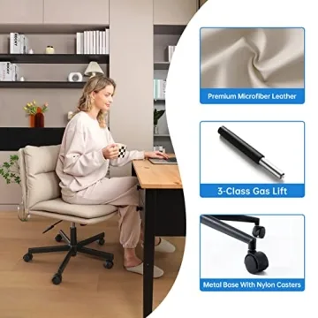 EMIAH Armless Ergonomic Office Chair Adjustable Comfort