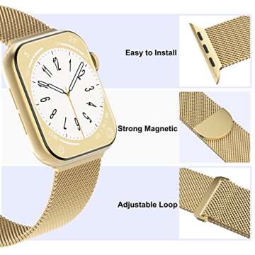 Steezrd 3 Pack Stainless Steel Mesh Magnetic Loop Bands for Apple Watch 38mm 40mm 41mm 42mm 44mm 45mm 49mm