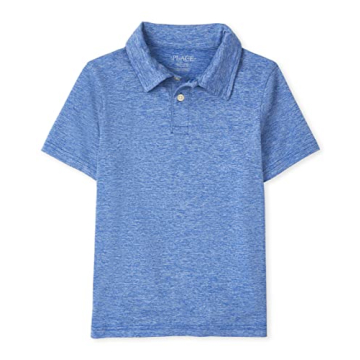 The Children's Place Boys Short Sleeve Performance Polo Shirt, Renew Blue, X-Small US