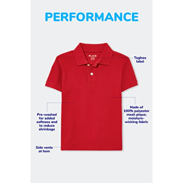 Boys Short Sleeve Performance Polo Shirt - Renew Blue