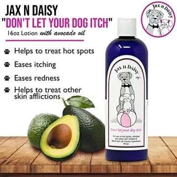 Jax N Daisy don t let Your dog Itch Lotion Itch Relief for Dogs 16oz Treatment and Skin Soother for Dogs With Itchiness dog Grooming Supplies Anti for
