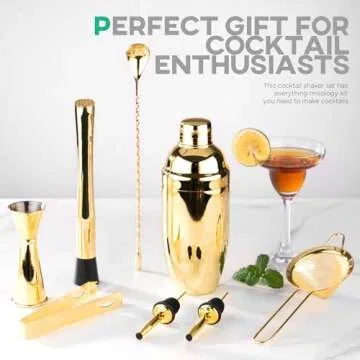 Stylish Homestia Gold Cocktail Shaker Set for Mixology Fun