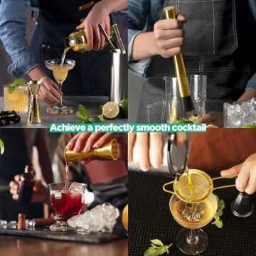 Stylish Homestia Gold Cocktail Shaker Set for Mixology Fun