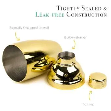 Stylish Homestia Gold Cocktail Shaker Set for Mixology Fun