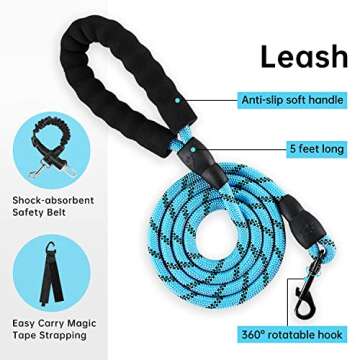 IVY&LANE No Pull Dog Harness for Small Dogs, Dog Vest Harness with Leash, Safety Belt and Storage St...