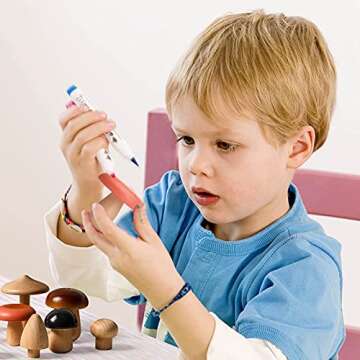 Wooden Mushrooms Decor Toy Set – 11 Natural Wooden Mushrooms for Creative Play and Decor