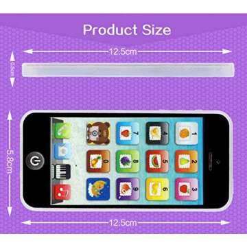 Cooplay White Smart Phone Toy Music Lullaby YPhone Song Touch Screen USB Recharable Cell Phone Learning English Mobile for Toddler Child