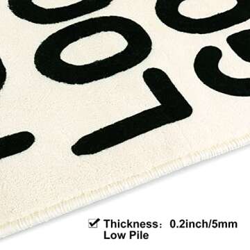 Lukinbox You Look Good Bath Mat with Non-Slip Backing, Beige Bath Rugs for Bathroom, Small Cute Funny Microfiber Washable Bathroom Rug Mat for Entryway Indoor Doormat Shower Tub, 18"x26"