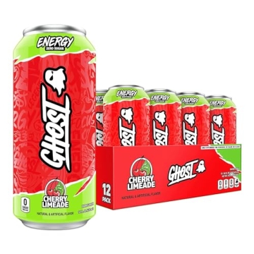 GHOST Energy Drink - Cherry Limeade 12-Pack, 16oz | Boost Energy & Focus