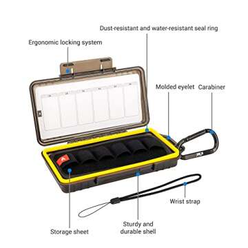 Durable USB Flash Drive Case, Thumb Drive Organizer for 12 USB A/USB C Jump Drive, 24 Memory Card SD SDHC SDXC CFexpress Type A Card Case Holder, Water-Resistant and Shockproof