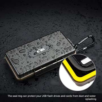 Durable USB Flash Drive Case, Thumb Drive Organizer for 12 USB A/USB C Jump Drive, 24 Memory Card SD SDHC SDXC CFexpress Type A Card Case Holder, Water-Resistant and Shockproof