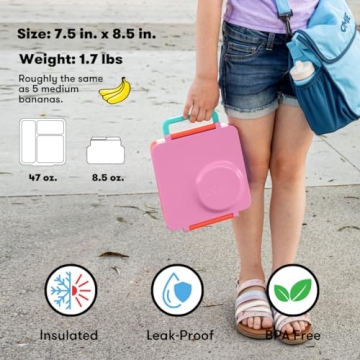 OmieBox Insulated Kids Bento Box with Thermos - 3 Compartments