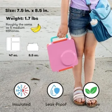 OmieBox Insulated Kids Bento Box with Thermos - 3 Compartments