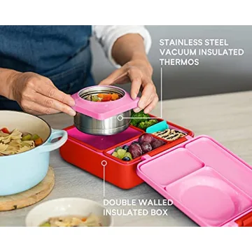 OmieBox Insulated Kids Bento Box with Thermos - 3 Compartments