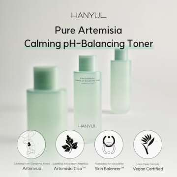 HANYUL Pure Artemisia (Mugwort) Calming pH-Balancing Toner | First Step Essence for Skin Balancing &...