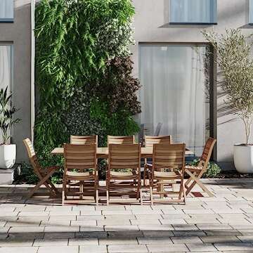 Amazonia Teak Dublin 9-Piece Teak Rectangular Dining Set, Light Brown (SC DIAN RECT_8PALU)