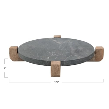 Bloomingville Marble Serving Board with Wood Stand 13" Platter