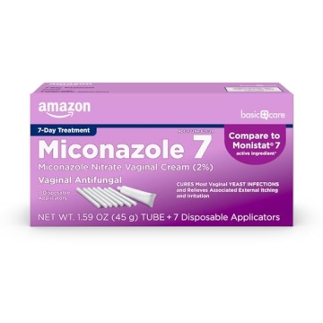 Amazon Basic Care Miconazole 7 Vaginal Cream 2% | 7-Day Treatment for Yeast Infections, 1.59 oz