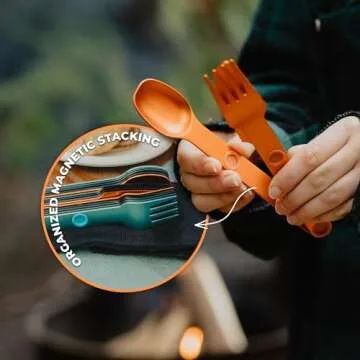 FULL WINDSOR Magnetic Travel Utensils Set - Perfect for Camping
