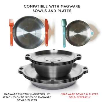 FULL WINDSOR Magnetic Travel Utensils Set - Perfect for Camping