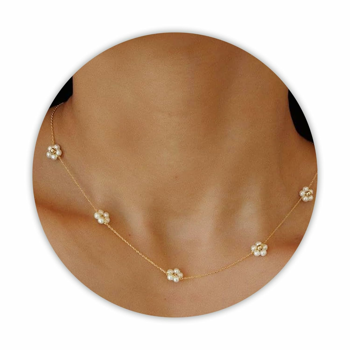 Daisy Pearl Choker Necklace - Stylish Jewelry for Women
