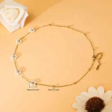 Daisy Pearl Choker Necklace - Stylish Jewelry for Women