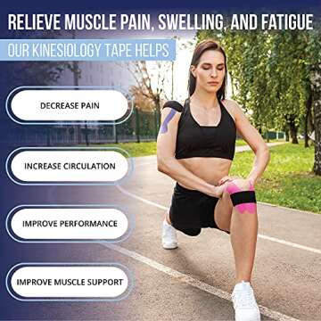 SB SOX Pro Synthetic Kinesiology Tape - Long Lasting & Skin Friendly