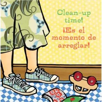 Bilingual Toddler Book Clean-Up Time in Spanish and English