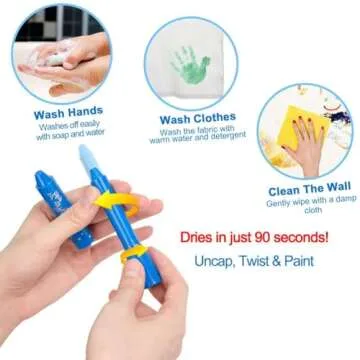 MayMoi Tempera Paint Sticks, Bright Colors Tempera Paint Sticks Quick Drying, Easy to Color and Washable Paint Crayons for Kids and Students (24 Colors)