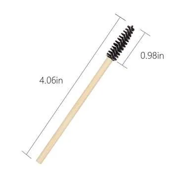 MyAoKuE-UP 100 Pack Bamboo Handle Mascara Wands Disposable Eyelash Brushes Lash Extension Tool, Black