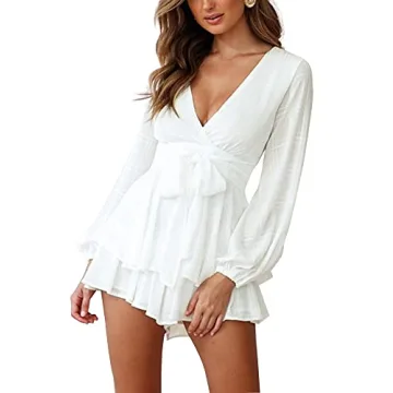 Relipop Women's V Neck Flowy Summer Romper