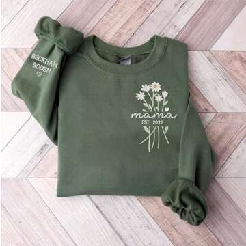 NAZENTI Personalized Mama Sweatshirt for Special Moms and Grandmas