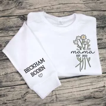 NAZENTI Personalized Mama Sweatshirt for Special Moms and Grandmas