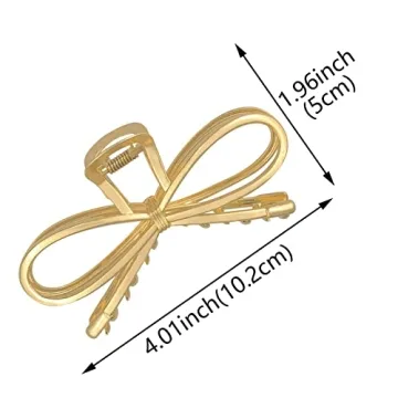 2 Pack Large Bowknot Shark Hair Clips for Thick Hair