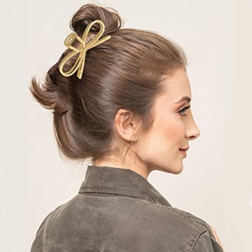 2 Pack Large Bowknot Shark Hair Clips for Thick Hair