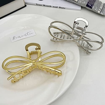 2 Pack Large Bowknot Shark Hair Clips for Thick Hair