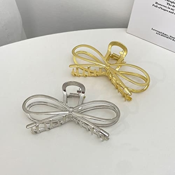 2 Pack Large Bowknot Shark Hair Clips for Thick Hair