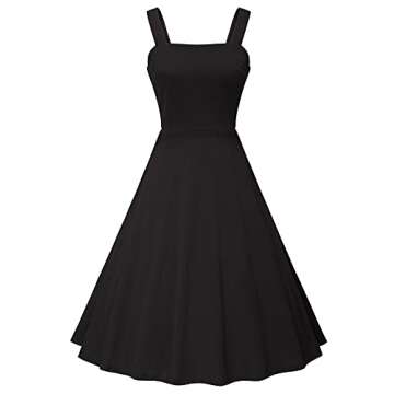 Milreason 1950s Dresses for Women Vintage Goth Swing Cocktail Dress with Pockets and Chiffon Shawl B...