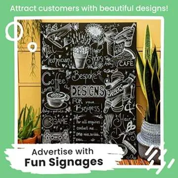 Chalkola White Chalk Markers - White Dry Erase Liquid Chalk Pens for Chalkboard, Blackboard, Window, Bistro, Car Glass, Board, Signs - Variety Pack of 6 - (2x) 1mm, 3mm & 6mm