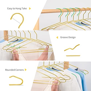 Elegant Gold Metal Clothes Hanger Pack of 10