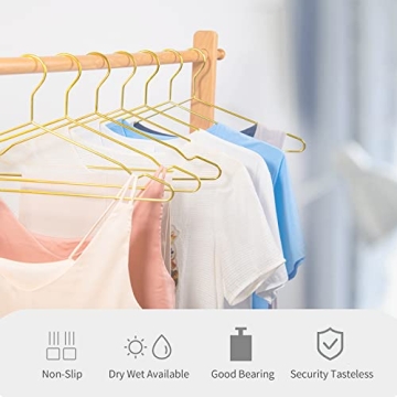 Elegant Gold Metal Clothes Hanger Pack of 10