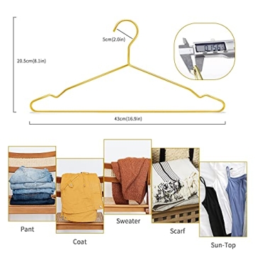 Elegant Gold Metal Clothes Hanger Pack of 10
